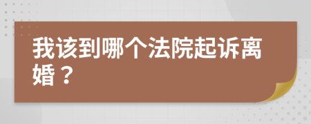 我该到哪个法院起诉离婚？