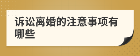 诉讼离婚的注意事项有哪些