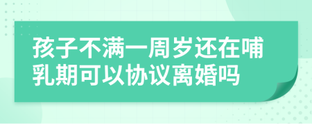 孩子不满一周岁还在哺乳期可以协议离婚吗