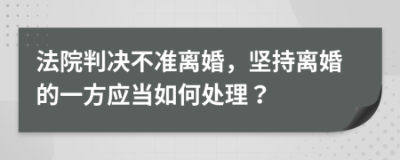 法院判决不准离婚，坚持离婚的一方应当如何处理？