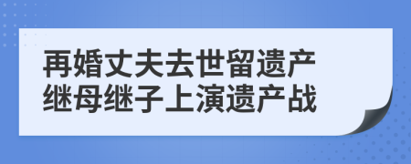 再婚丈夫去世留遗产 继母继子上演遗产战