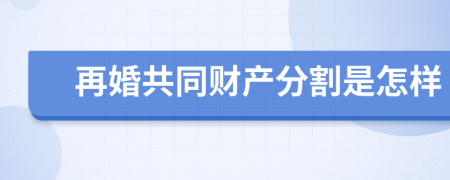 再婚共同财产分割是怎样