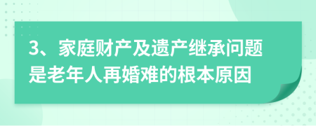 3、家庭财产及遗产继承问题是老年人再婚难的根本原因