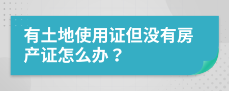 有土地使用证但没有房产证怎么办？