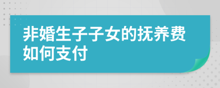 非婚生子子女的抚养费如何支付