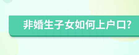 非婚生子女如何上户口?