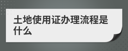 土地使用证办理流程是什么