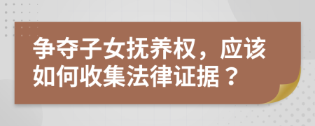 争夺子女抚养权，应该如何收集法律证据？
