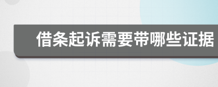 借条起诉需要带哪些证据