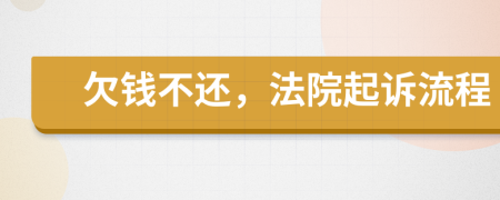欠钱不还，法院起诉流程