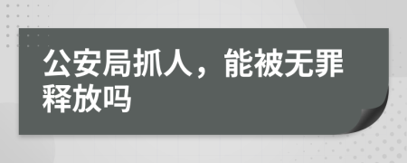 公安局抓人，能被无罪释放吗