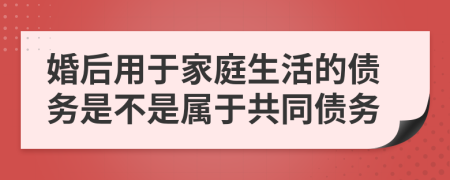 婚后用于家庭生活的债务是不是属于共同债务