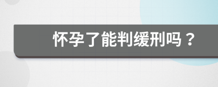 怀孕了能判缓刑吗？