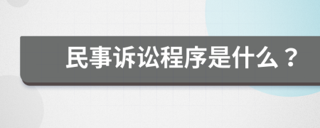 民事诉讼程序是什么？