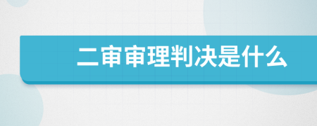 二审审理判决是什么