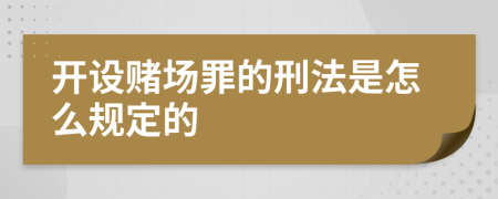 开设赌场罪的刑法是怎么规定的