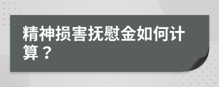 精神损害抚慰金如何计算？