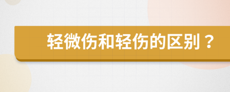 轻微伤和轻伤的区别？