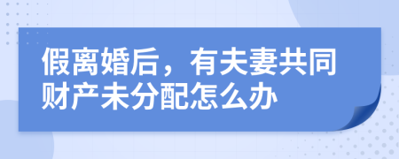 假离婚后，有夫妻共同财产未分配怎么办