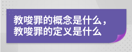 教唆罪的概念是什么，教唆罪的定义是什么