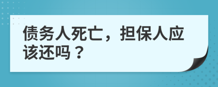 债务人死亡，担保人应该还吗？