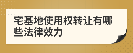 宅基地使用权转让有哪些法律效力