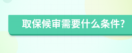 取保候审需要什么条件?