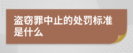 盗窃罪中止的处罚标准是什么