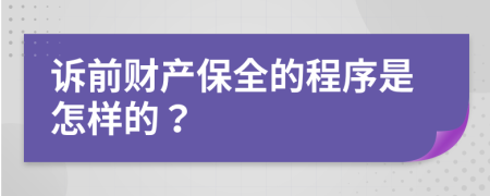 诉前财产保全的程序是怎样的？