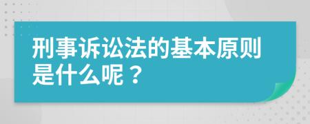 刑事诉讼法的基本原则是什么呢？