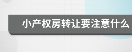 小产权房转让要注意什么