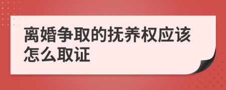 离婚争取的抚养权应该怎么取证