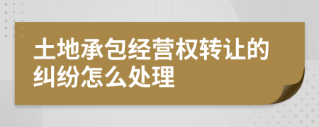 土地承包经营权转让的纠纷怎么处理
