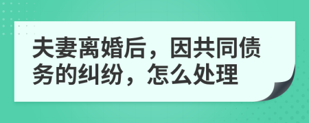 夫妻离婚后，因共同债务的纠纷，怎么处理