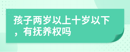 孩子两岁以上十岁以下，有抚养权吗