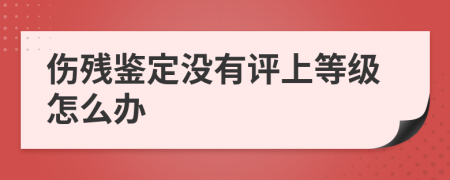 伤残鉴定没有评上等级怎么办