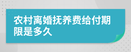 农村离婚抚养费给付期限是多久