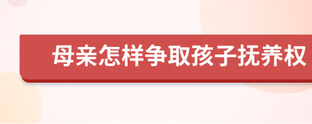 母亲怎样争取孩子抚养权