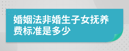 婚姻法非婚生子女抚养费标准是多少