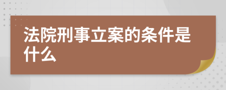 法院刑事立案的条件是什么