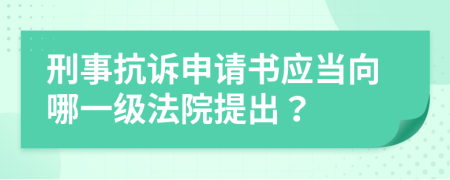 刑事抗诉申请书应当向哪一级法院提出？