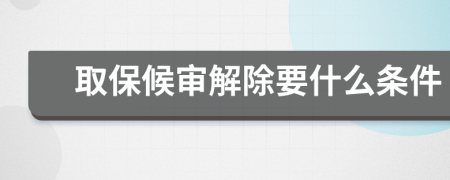 取保候审解除要什么条件