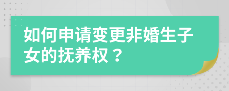 如何申请变更非婚生子女的抚养权？