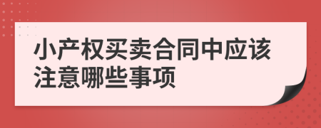 小产权买卖合同中应该注意哪些事项
