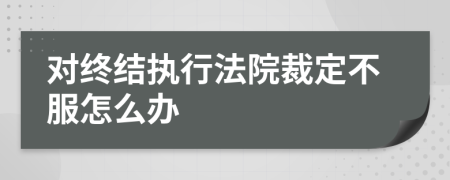 对终结执行法院裁定不服怎么办