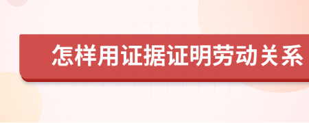 怎样用证据证明劳动关系