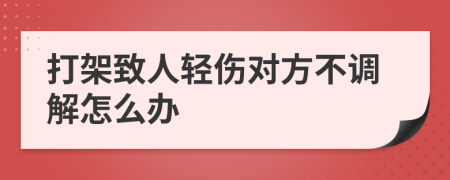 打架致人轻伤对方不调解怎么办