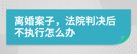 离婚案子，法院判决后不执行怎么办