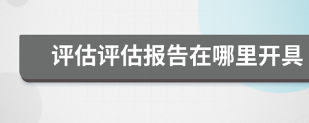 评估评估报告在哪里开具