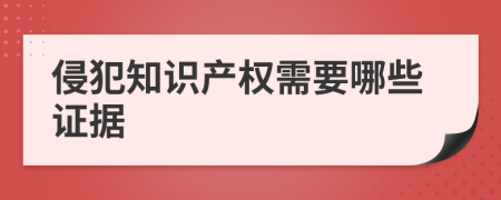 侵犯知识产权需要哪些证据